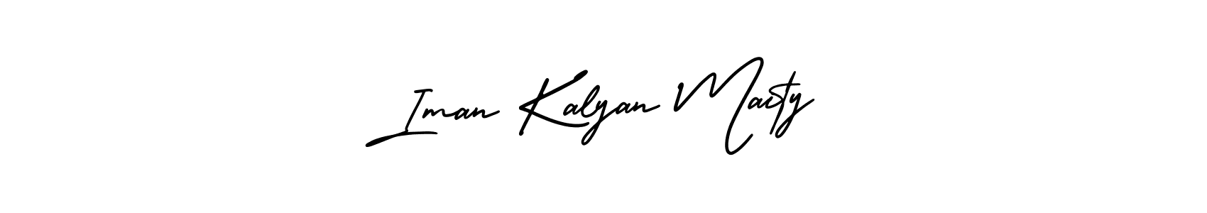 You should practise on your own different ways (AmerikaSignatureDemo-Regular) to write your name (Iman Kalyan Maity) in signature. don't let someone else do it for you. Iman Kalyan Maity signature style 3 images and pictures png