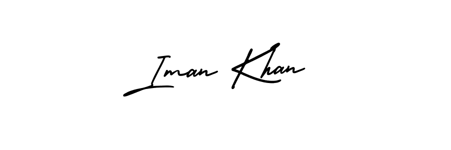 This is the best signature style for the Iman Khan name. Also you like these signature font (AmerikaSignatureDemo-Regular). Mix name signature. Iman Khan signature style 3 images and pictures png