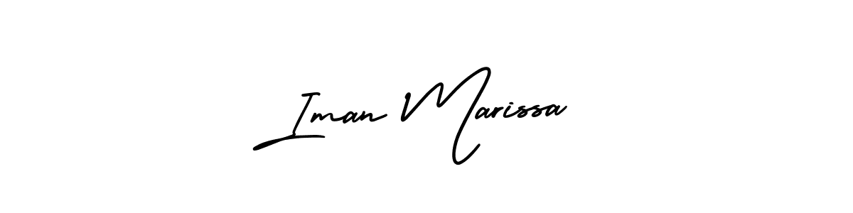 The best way (AmerikaSignatureDemo-Regular) to make a short signature is to pick only two or three words in your name. The name Iman Marissa include a total of six letters. For converting this name. Iman Marissa signature style 3 images and pictures png