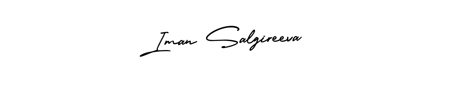 See photos of Iman Salgireeva official signature by Spectra . Check more albums & portfolios. Read reviews & check more about AmerikaSignatureDemo-Regular font. Iman Salgireeva signature style 3 images and pictures png