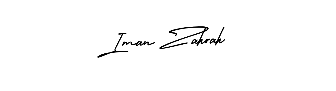 How to make Iman Zahrah name signature. Use AmerikaSignatureDemo-Regular style for creating short signs online. This is the latest handwritten sign. Iman Zahrah signature style 3 images and pictures png