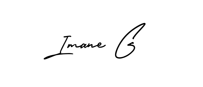 It looks lik you need a new signature style for name Imane G. Design unique handwritten (AmerikaSignatureDemo-Regular) signature with our free signature maker in just a few clicks. Imane G signature style 3 images and pictures png