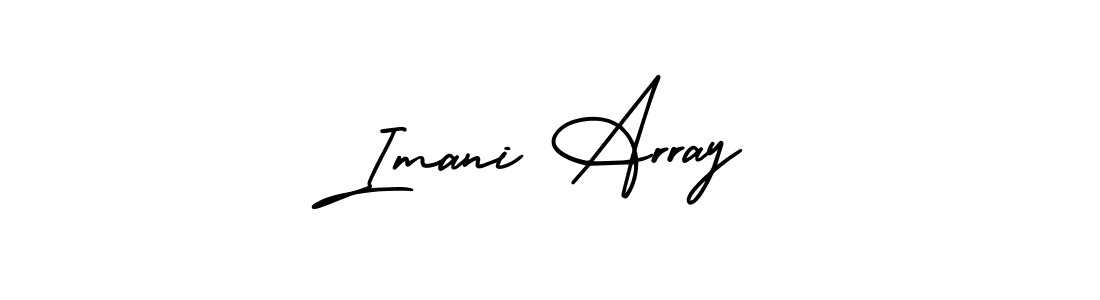 How to make Imani Array name signature. Use AmerikaSignatureDemo-Regular style for creating short signs online. This is the latest handwritten sign. Imani Array signature style 3 images and pictures png