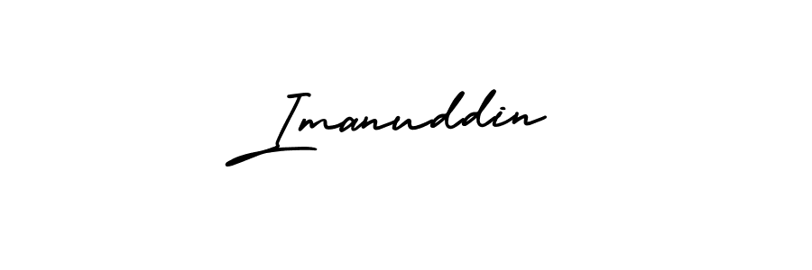 It looks lik you need a new signature style for name Imanuddin. Design unique handwritten (AmerikaSignatureDemo-Regular) signature with our free signature maker in just a few clicks. Imanuddin signature style 3 images and pictures png