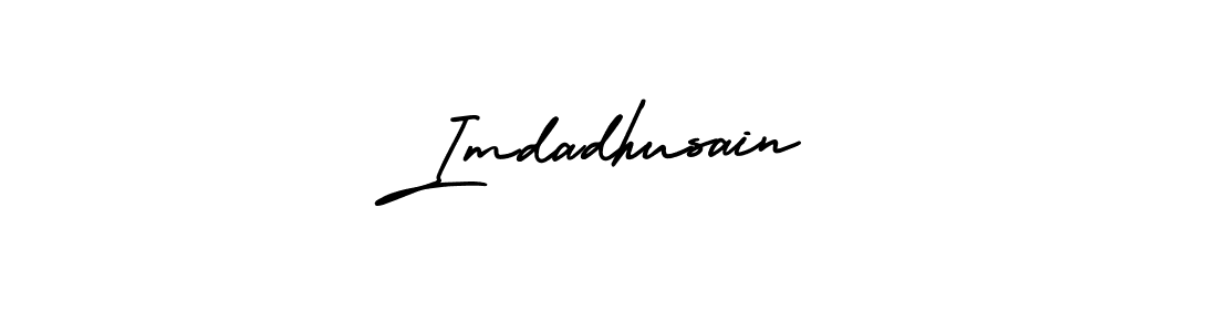 You should practise on your own different ways (AmerikaSignatureDemo-Regular) to write your name (Imdadhusain) in signature. don't let someone else do it for you. Imdadhusain signature style 3 images and pictures png