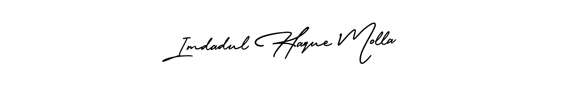 You should practise on your own different ways (AmerikaSignatureDemo-Regular) to write your name (Imdadul Haque Molla) in signature. don't let someone else do it for you. Imdadul Haque Molla signature style 3 images and pictures png