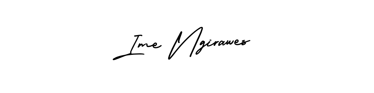 The best way (AmerikaSignatureDemo-Regular) to make a short signature is to pick only two or three words in your name. The name Ime Ngirawes include a total of six letters. For converting this name. Ime Ngirawes signature style 3 images and pictures png