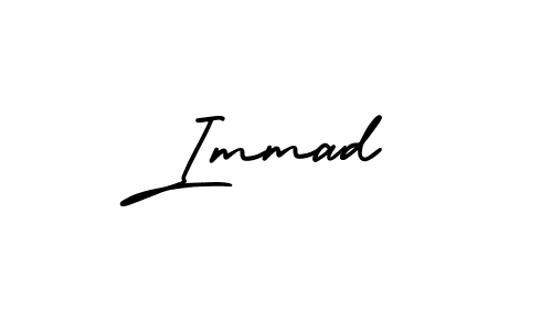 You should practise on your own different ways (AmerikaSignatureDemo-Regular) to write your name (Immad) in signature. don't let someone else do it for you. Immad signature style 3 images and pictures png