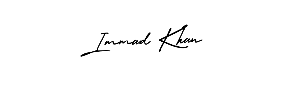 Make a short Immad Khan signature style. Manage your documents anywhere anytime using AmerikaSignatureDemo-Regular. Create and add eSignatures, submit forms, share and send files easily. Immad Khan signature style 3 images and pictures png