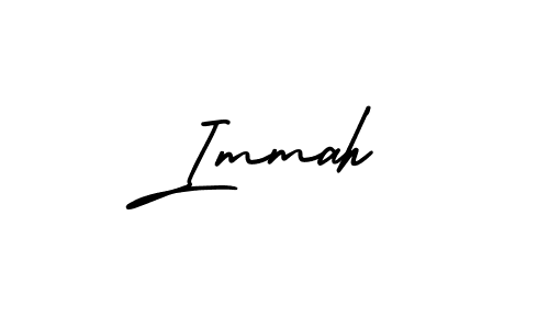 The best way (AmerikaSignatureDemo-Regular) to make a short signature is to pick only two or three words in your name. The name Immah include a total of six letters. For converting this name. Immah signature style 3 images and pictures png