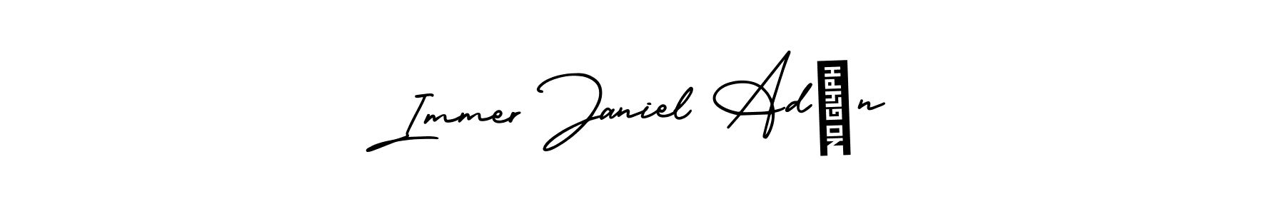 Check out images of Autograph of Immer Janiel Adán name. Actor Immer Janiel Adán Signature Style. AmerikaSignatureDemo-Regular is a professional sign style online. Immer Janiel Adán signature style 3 images and pictures png