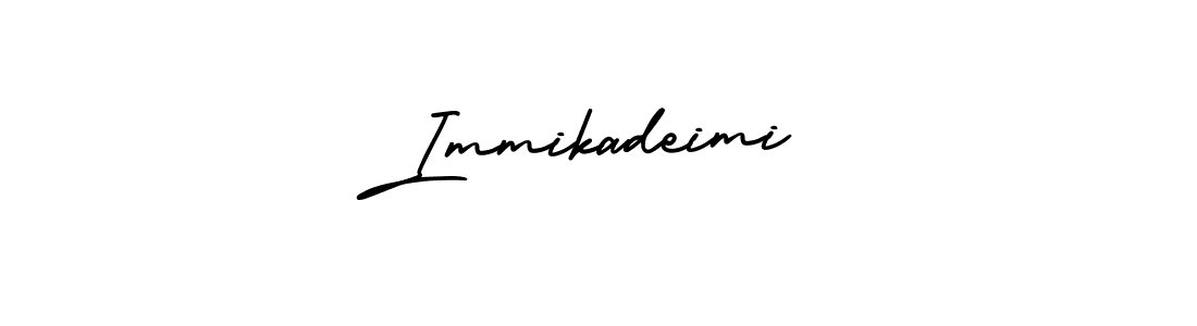 The best way (AmerikaSignatureDemo-Regular) to make a short signature is to pick only two or three words in your name. The name Immikadeimi include a total of six letters. For converting this name. Immikadeimi signature style 3 images and pictures png