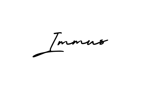 You should practise on your own different ways (AmerikaSignatureDemo-Regular) to write your name (Immus) in signature. don't let someone else do it for you. Immus signature style 3 images and pictures png
