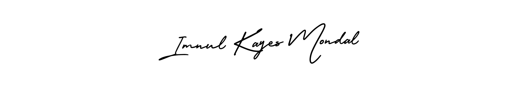 You should practise on your own different ways (AmerikaSignatureDemo-Regular) to write your name (Imnul Kayes Mondal) in signature. don't let someone else do it for you. Imnul Kayes Mondal signature style 3 images and pictures png