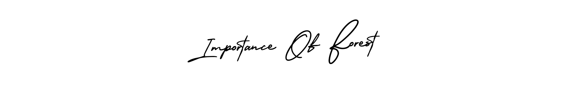 You should practise on your own different ways (AmerikaSignatureDemo-Regular) to write your name (Importance Of Forest) in signature. don't let someone else do it for you. Importance Of Forest signature style 3 images and pictures png