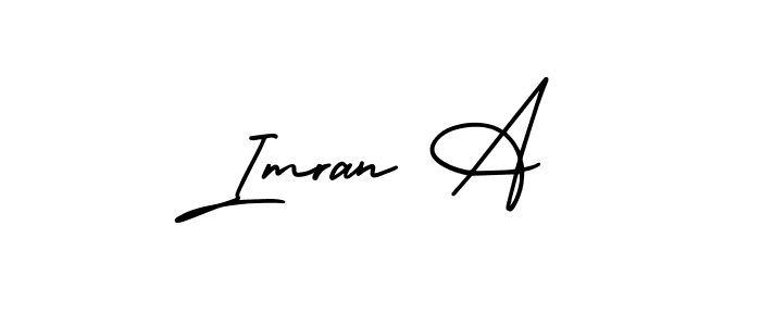 Imran A stylish signature style. Best Handwritten Sign (AmerikaSignatureDemo-Regular) for my name. Handwritten Signature Collection Ideas for my name Imran A. Imran A signature style 3 images and pictures png
