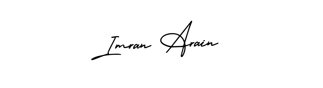 You should practise on your own different ways (AmerikaSignatureDemo-Regular) to write your name (Imran Arain) in signature. don't let someone else do it for you. Imran Arain signature style 3 images and pictures png