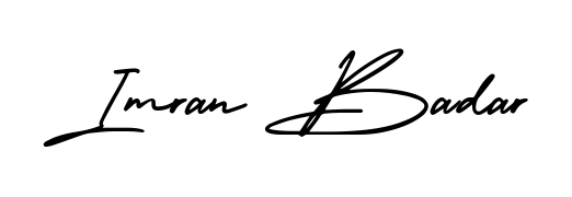 The AmerikaSignatureDemo-Regular handwriting style adds charm and authenticity to name Imran Badar. A wonderful choice for personal thank-you notes. Imran Badar signature style 3 images and pictures png