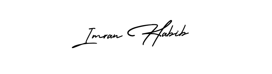 You should practise on your own different ways (AmerikaSignatureDemo-Regular) to write your name (Imran Habib) in signature. don't let someone else do it for you. Imran Habib signature style 3 images and pictures png