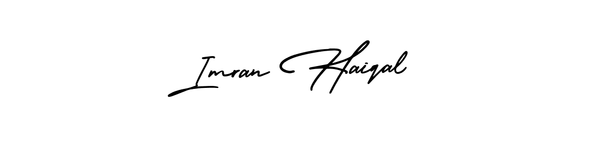 You should practise on your own different ways (AmerikaSignatureDemo-Regular) to write your name (Imran Haiqal) in signature. don't let someone else do it for you. Imran Haiqal signature style 3 images and pictures png