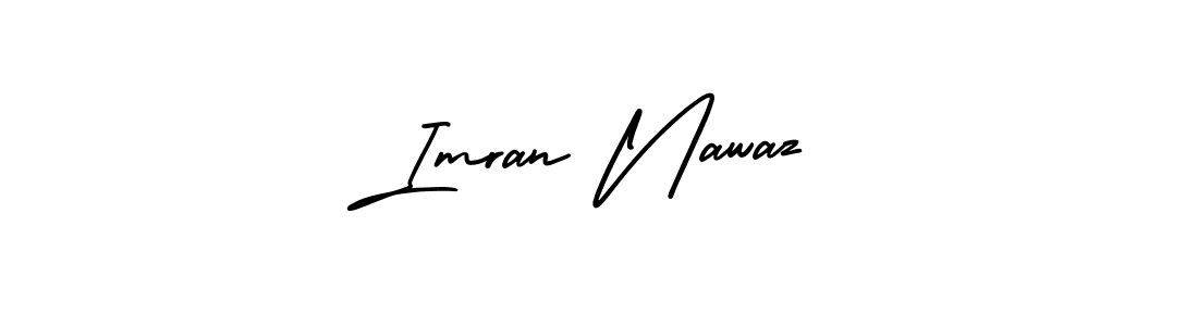 The best way (AmerikaSignatureDemo-Regular) to make a short signature is to pick only two or three words in your name. The name Imran Nawaz include a total of six letters. For converting this name. Imran Nawaz signature style 3 images and pictures png