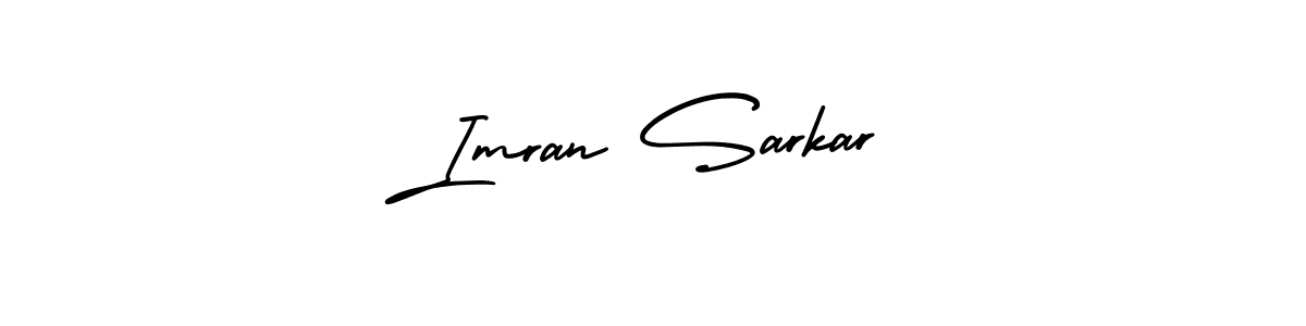 The best way (AmerikaSignatureDemo-Regular) to make a short signature is to pick only two or three words in your name. The name Imran Sarkar include a total of six letters. For converting this name. Imran Sarkar signature style 3 images and pictures png