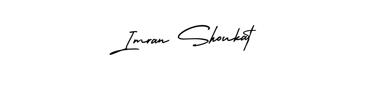 You should practise on your own different ways (AmerikaSignatureDemo-Regular) to write your name (Imran Shoukat) in signature. don't let someone else do it for you. Imran Shoukat signature style 3 images and pictures png