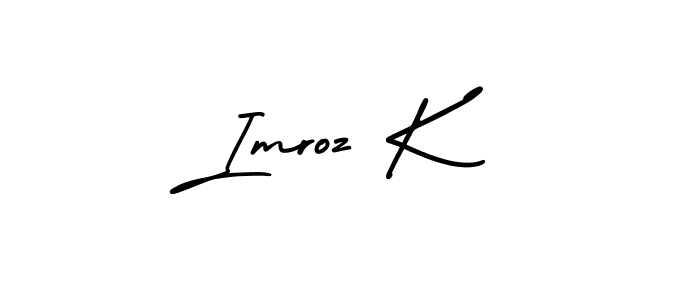 Design your own signature with our free online signature maker. With this signature software, you can create a handwritten (AmerikaSignatureDemo-Regular) signature for name Imroz K. Imroz K signature style 3 images and pictures png