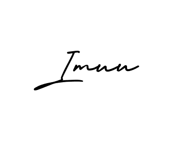 You should practise on your own different ways (AmerikaSignatureDemo-Regular) to write your name (Imuu) in signature. don't let someone else do it for you. Imuu signature style 3 images and pictures png