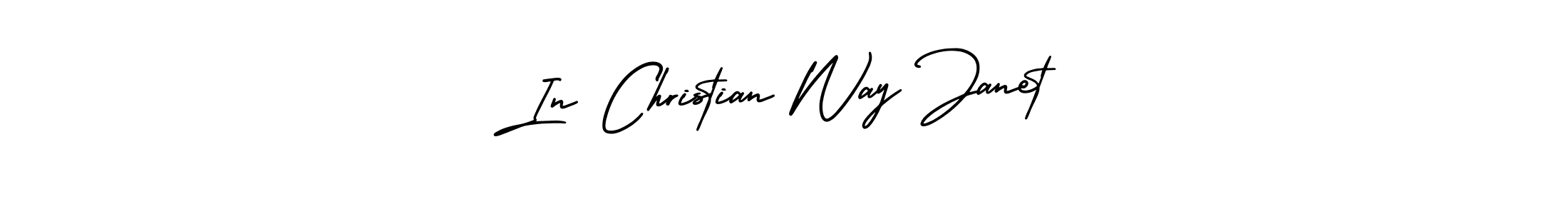 It looks lik you need a new signature style for name In Christian Way Janet. Design unique handwritten (AmerikaSignatureDemo-Regular) signature with our free signature maker in just a few clicks. In Christian Way Janet signature style 3 images and pictures png