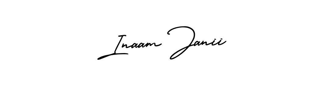 The best way (AmerikaSignatureDemo-Regular) to make a short signature is to pick only two or three words in your name. The name Inaam Janii include a total of six letters. For converting this name. Inaam Janii signature style 3 images and pictures png