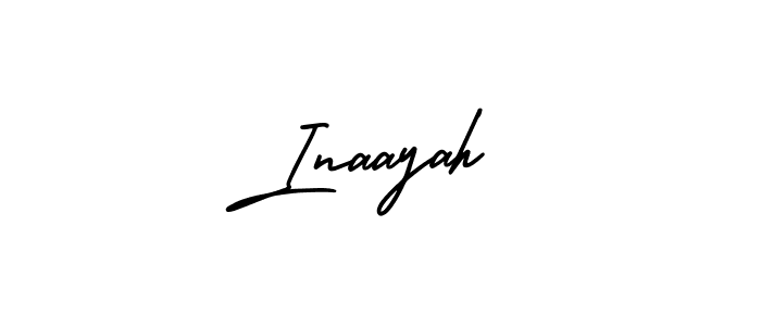 The best way (AmerikaSignatureDemo-Regular) to make a short signature is to pick only two or three words in your name. The name Inaayah include a total of six letters. For converting this name. Inaayah signature style 3 images and pictures png