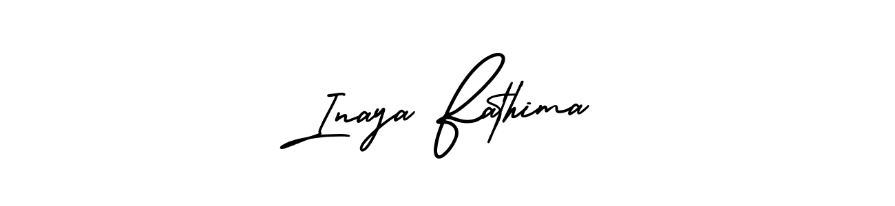 Similarly AmerikaSignatureDemo-Regular is the best handwritten signature design. Signature creator online .You can use it as an online autograph creator for name Inaya Fathima. Inaya Fathima signature style 3 images and pictures png