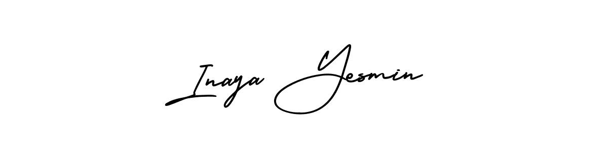 if you are searching for the best signature style for your name Inaya Yesmin. so please give up your signature search. here we have designed multiple signature styles  using AmerikaSignatureDemo-Regular. Inaya Yesmin signature style 3 images and pictures png