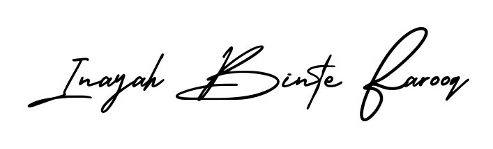 Similarly AmerikaSignatureDemo-Regular is the best handwritten signature design. Signature creator online. You can use it as an online autograph creator for name Inayah Binte Farooq. Inayah Binte Farooq signature style 3 images and pictures png