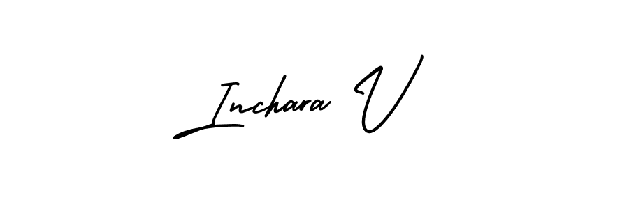 if you are searching for the best signature style for your name Inchara V. so please give up your signature search. here we have designed multiple signature styles  using AmerikaSignatureDemo-Regular. Inchara V signature style 3 images and pictures png