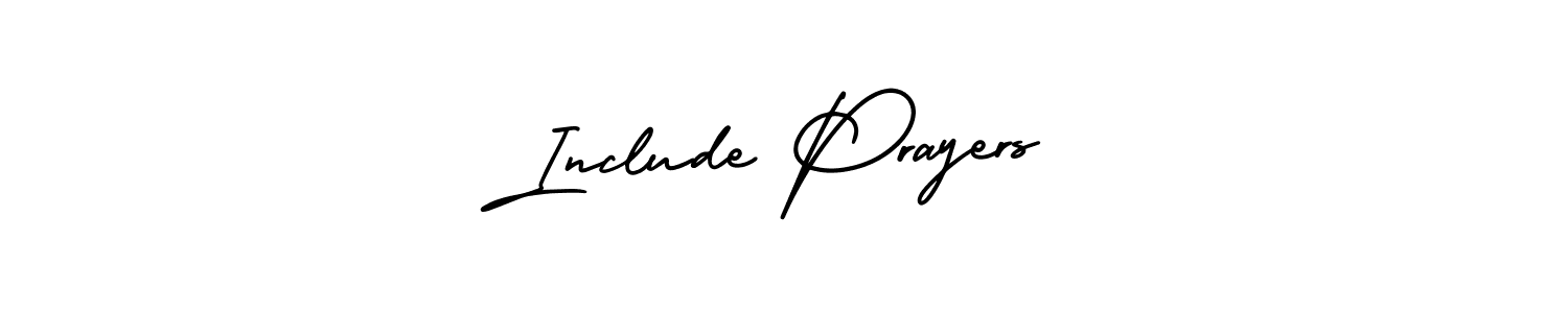 Include Prayers stylish signature style. Best Handwritten Sign (AmerikaSignatureDemo-Regular) for my name. Handwritten Signature Collection Ideas for my name Include Prayers. Include Prayers signature style 3 images and pictures png