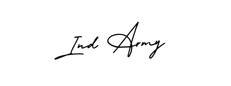 The best way (AmerikaSignatureDemo-Regular) to make a short signature is to pick only two or three words in your name. The name Ind Army include a total of six letters. For converting this name. Ind Army signature style 3 images and pictures png