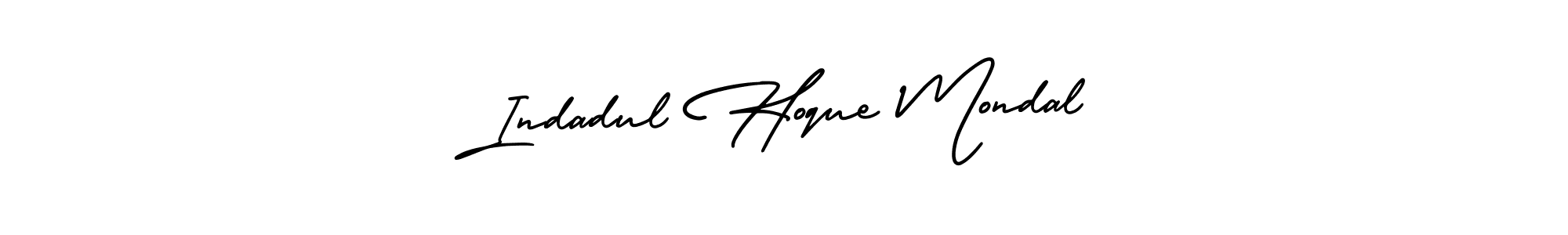 How to make Indadul Hoque Mondal name signature. Use AmerikaSignatureDemo-Regular style for creating short signs online. This is the latest handwritten sign. Indadul Hoque Mondal signature style 3 images and pictures png