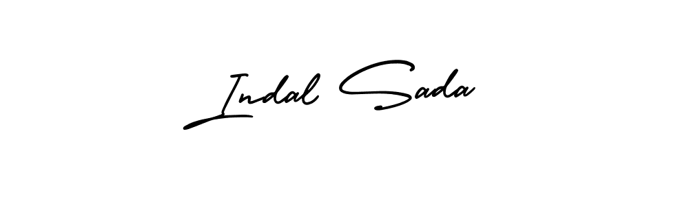 How to make Indal Sada name signature. Use AmerikaSignatureDemo-Regular style for creating short signs online. This is the latest handwritten sign. Indal Sada signature style 3 images and pictures png