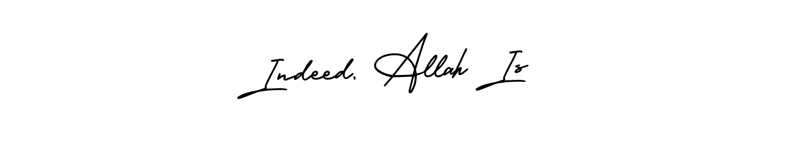 Similarly AmerikaSignatureDemo-Regular is the best handwritten signature design. Signature creator online .You can use it as an online autograph creator for name Indeed, Allah Is. Indeed, Allah Is signature style 3 images and pictures png