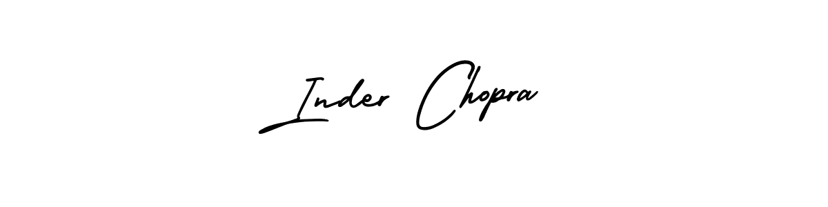 You should practise on your own different ways (AmerikaSignatureDemo-Regular) to write your name (Inder Chopra) in signature. don't let someone else do it for you. Inder Chopra signature style 3 images and pictures png