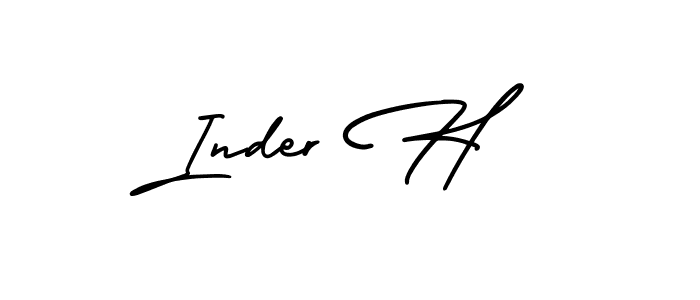 Use a signature maker to create a handwritten signature online. With this signature software, you can design (AmerikaSignatureDemo-Regular) your own signature for name Inder H. Inder H signature style 3 images and pictures png