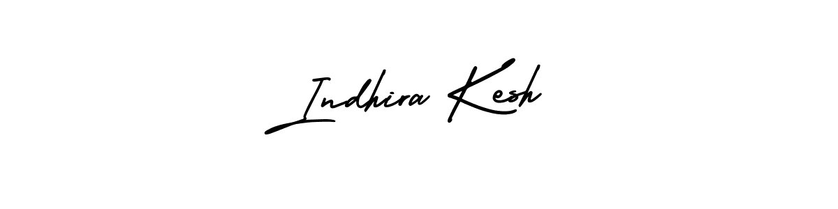 You should practise on your own different ways (AmerikaSignatureDemo-Regular) to write your name (Indhira Kesh) in signature. don't let someone else do it for you. Indhira Kesh signature style 3 images and pictures png