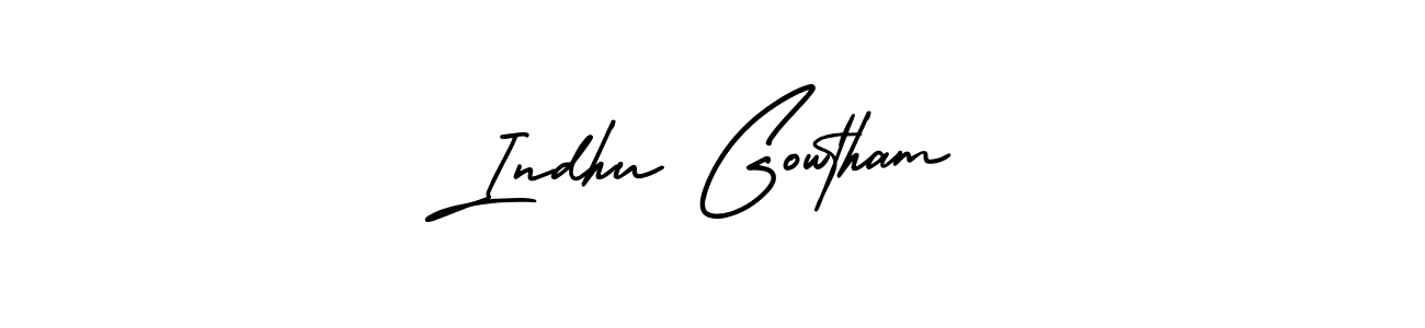 Design your own signature with our free online signature maker. With this signature software, you can create a handwritten (AmerikaSignatureDemo-Regular) signature for name Indhu Gowtham. Indhu Gowtham signature style 3 images and pictures png