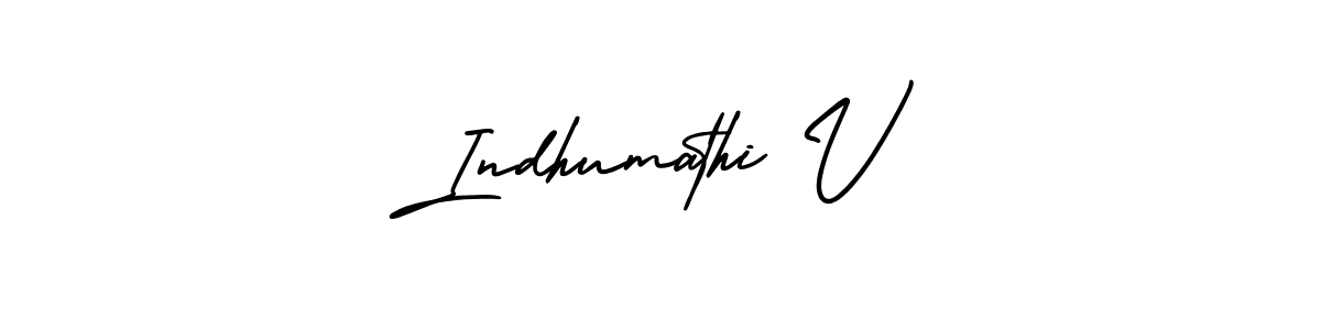 Design your own signature with our free online signature maker. With this signature software, you can create a handwritten (AmerikaSignatureDemo-Regular) signature for name Indhumathi V. Indhumathi V signature style 3 images and pictures png