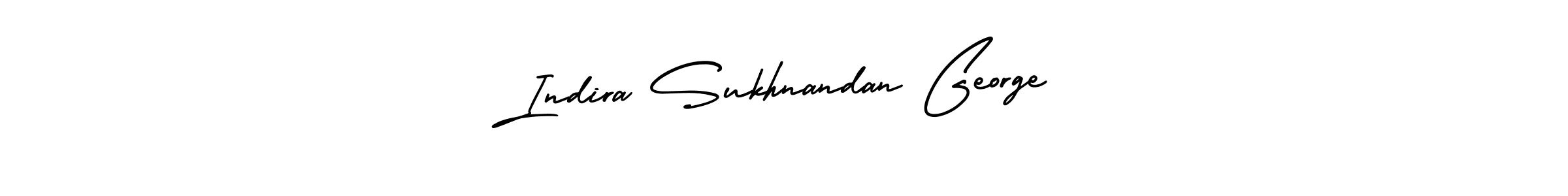 You should practise on your own different ways (AmerikaSignatureDemo-Regular) to write your name (Indira Sukhnandan George) in signature. don't let someone else do it for you. Indira Sukhnandan George signature style 3 images and pictures png