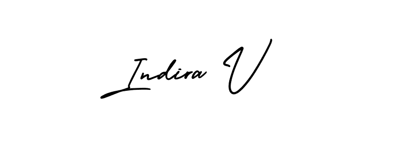 It looks lik you need a new signature style for name Indira V. Design unique handwritten (AmerikaSignatureDemo-Regular) signature with our free signature maker in just a few clicks. Indira V signature style 3 images and pictures png