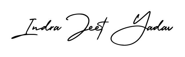 Transform the name Indra Jeet Yadav into a signature masterpiece using AmerikaSignatureDemo-Regular font. Ideal for photographers, artists, and creators looking for watermarks. Indra Jeet Yadav signature style 3 images and pictures png