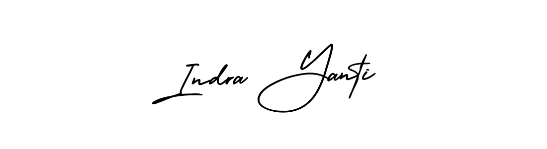 How to make Indra Yanti name signature. Use AmerikaSignatureDemo-Regular style for creating short signs online. This is the latest handwritten sign. Indra Yanti signature style 3 images and pictures png